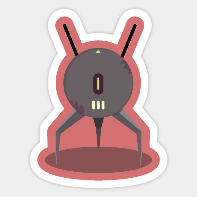 Robot with antennas Sticker by LeoShuichi